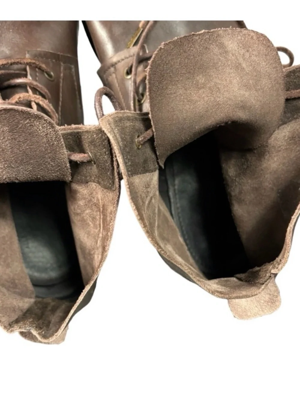 AllSaints Men's Brown Leather Lace-Up Boots